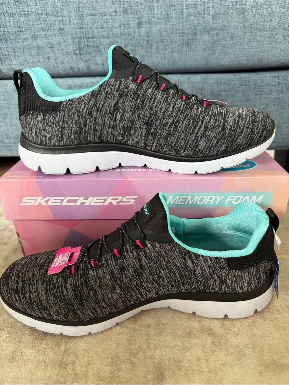 Skechers Women's Summit Quick Getaway Heather Gray Slip-On Sneakers